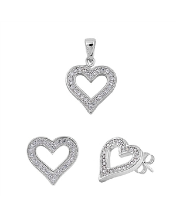 Strieborná súprava Srdiečko