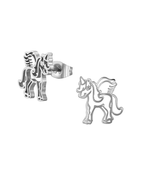 Oceľové náušnice jednorožec-313679-20