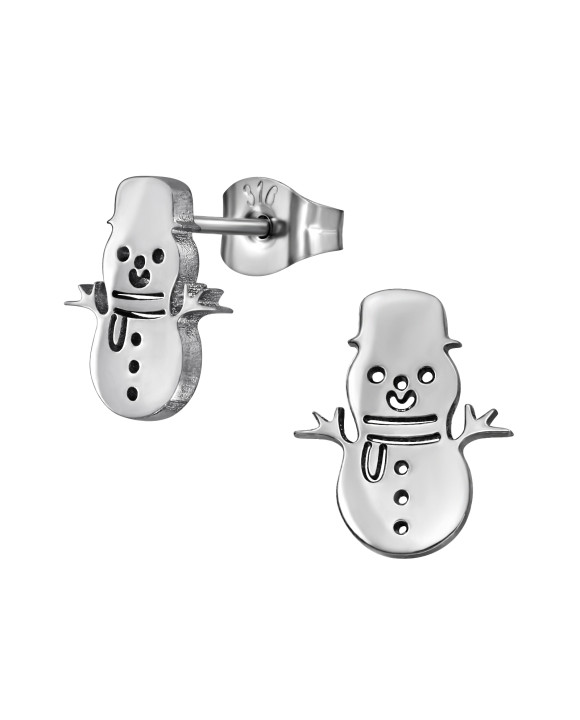 Oceľové náušnice snehuliak-313695-20