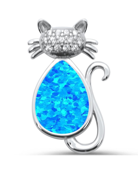 Strieborný prívesok s opálom mačka-257334-20