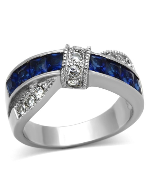 Dámsky oceľový prsteň modrý-315130-20