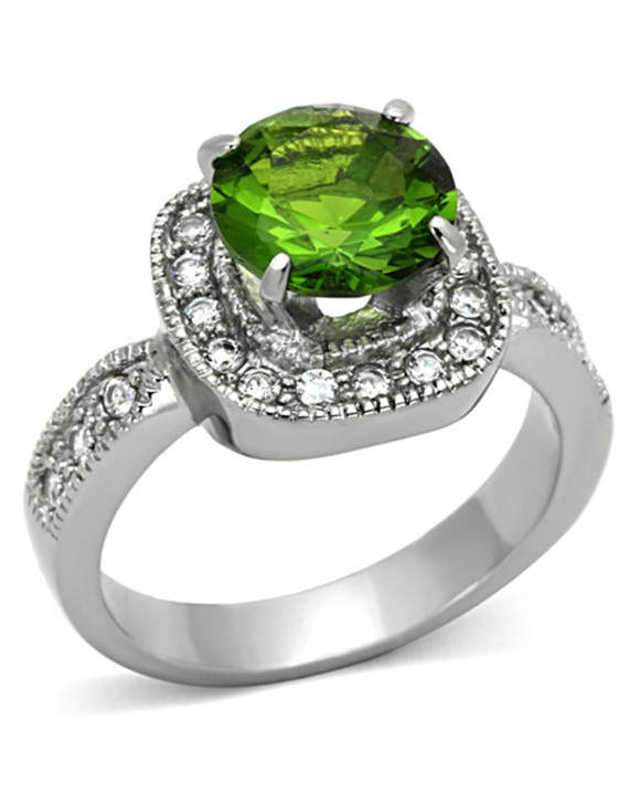 Dámsky oceľový prsteň zelený-315138-20