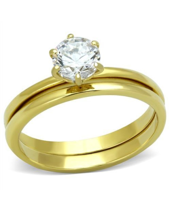 Dámsky oceľový prsteň zdobený kamienkom