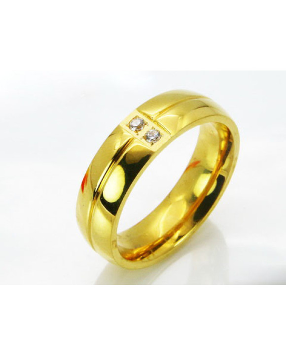 Oceľová pozlátená obrúčka-281845-20