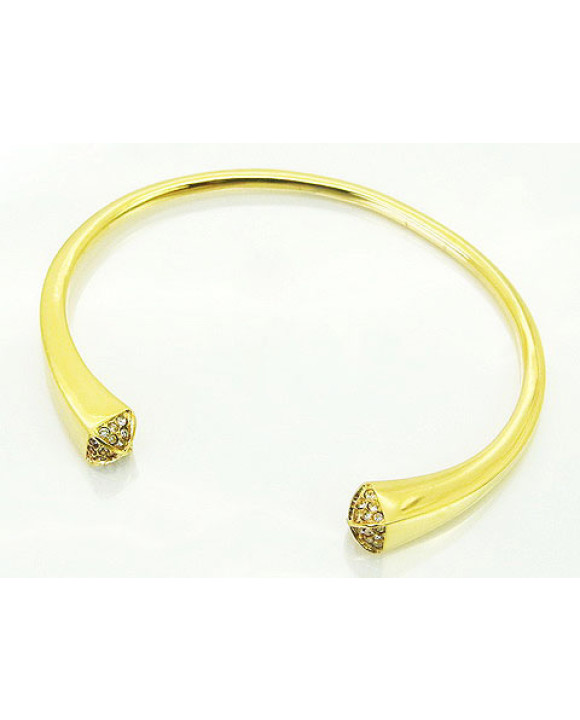 Pevný dámsky oceľový náramok pozlátený-303820-20