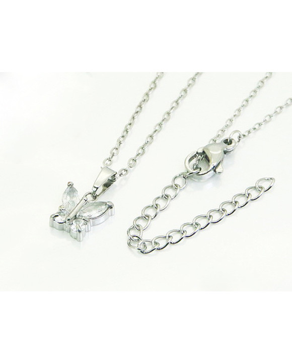 Oceľový náhrdelník motýľ-321785-20