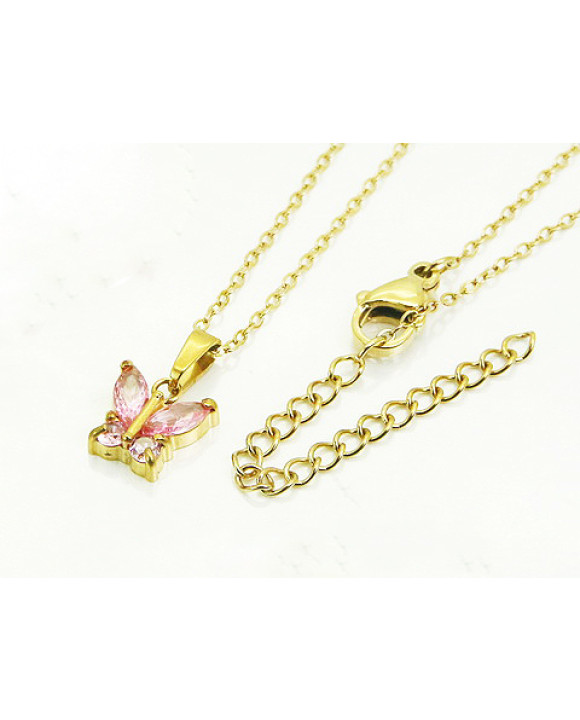 Oceľový náhrdelník motýľ-321784-20