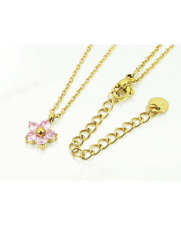 Dámsky oceľový náhrdelník s príveskom kvietok-321779-20