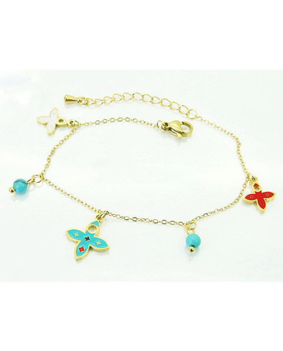 Dámsky oceľový náramok s príveskami-321956-20