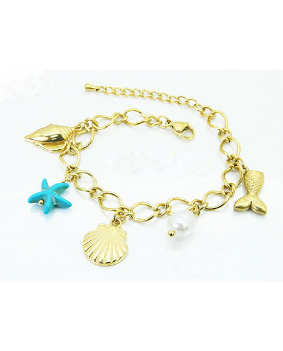 Dámsky oceľový náramok s príveskami-321849-20