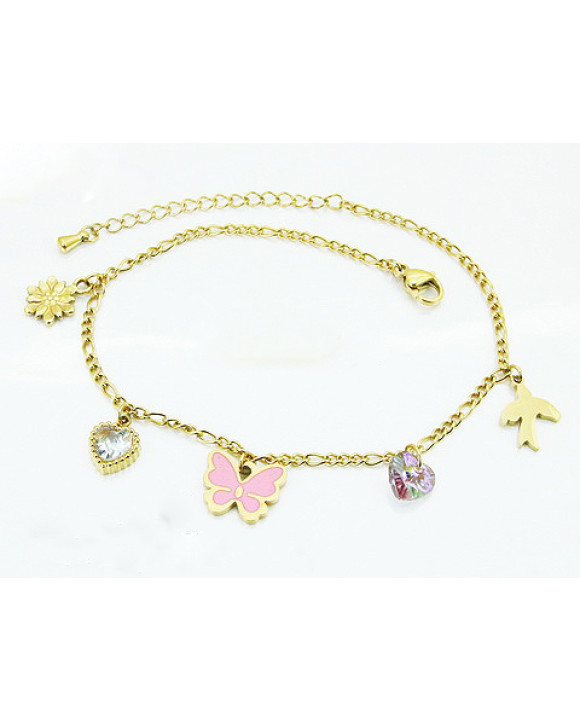 Dámsky oceľový náramok s príveskami na nohu-321842-20