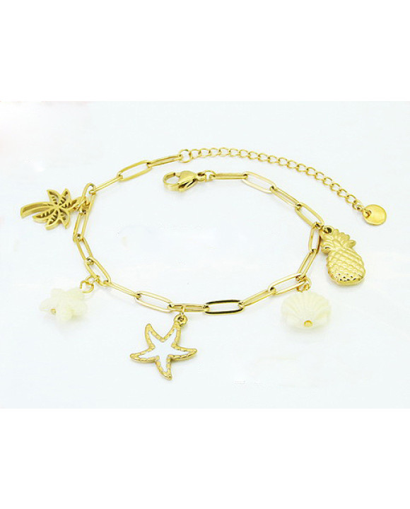 Dámsky oceľový náramok s príveskami-321839-20