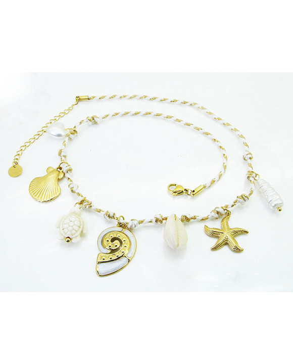 Dámsky oceľový náhrdelník s príveskami-321595-20