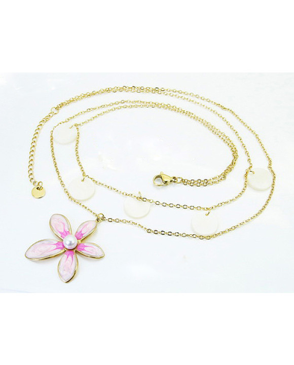 Dámsky oceľový náhrdelník s príveskami-321593-20