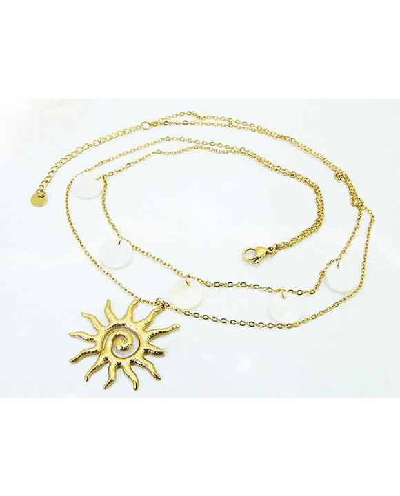 Dámsky oceľový náhrdelník s príveskami-321592-20