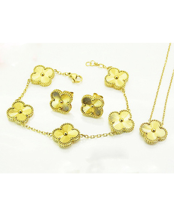 Ružová dámska oceľová suprava pozlátená Olivia-322272-20