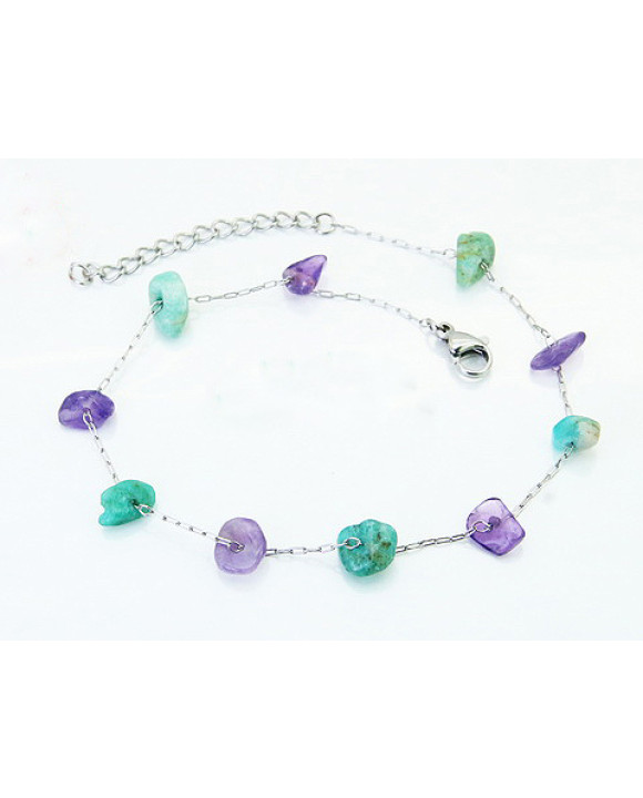 Dámsky oceľový náramok s príveskami na nohu-321902-20