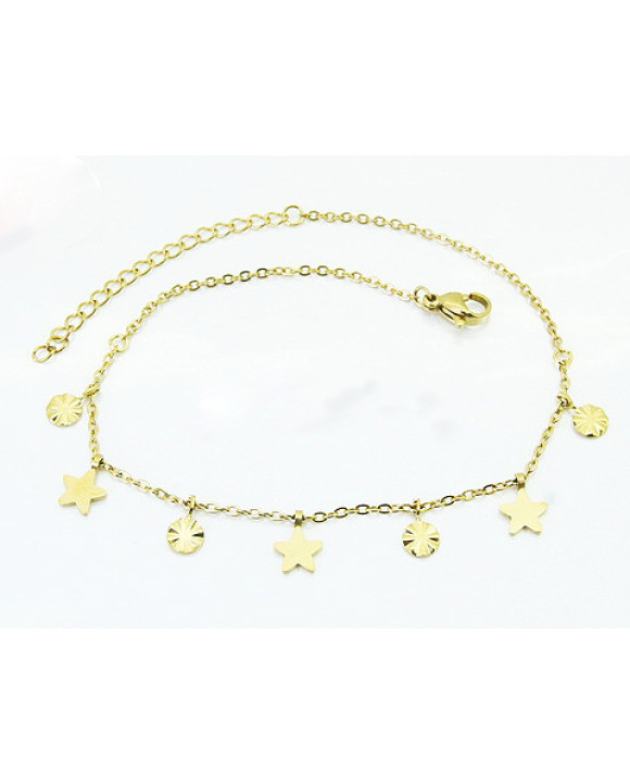 Dámsky oceľový náramok s príveskami na nohu-321903-20