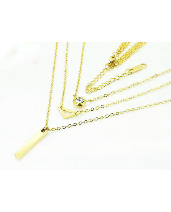 Oceľový náhrdelník vrstvený-321804-20