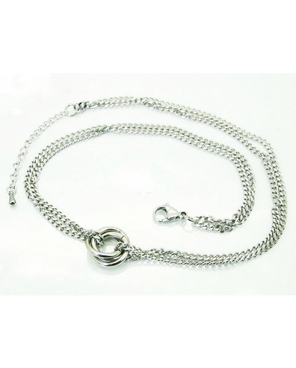 Oceľový náhrdelník dvohitý s príveskom-321800-20