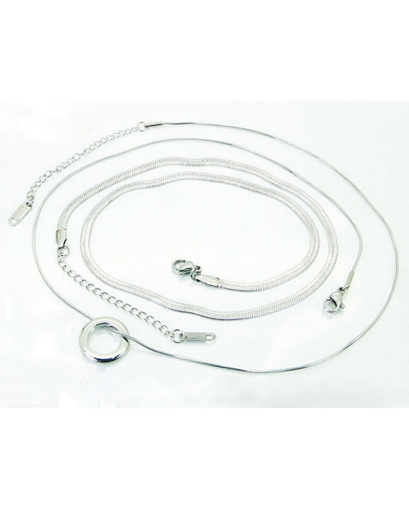 Oceľový náhrdelník dvohitý s príveskom-321798-20