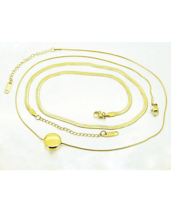 Oceľový náhrdelník dvohitý s príveskom-321796-20