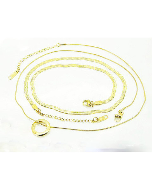 Oceľový náhrdelník dvohitý s príveskom-321797-20