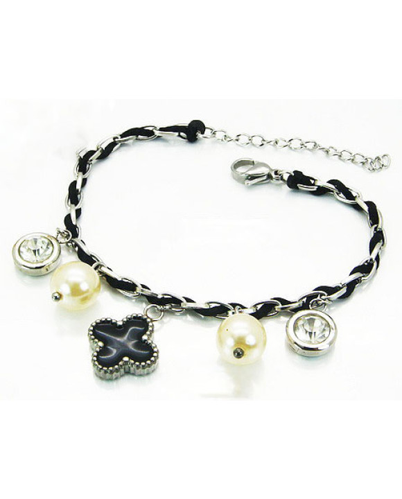 Dámsky oceľový náramok s príveskami-304040-20