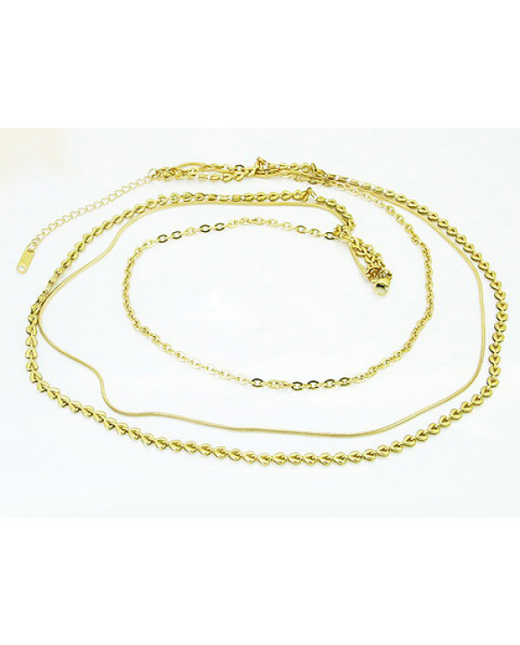 Dámsky oceľový náhrdelník trojkombinácia-321627-20