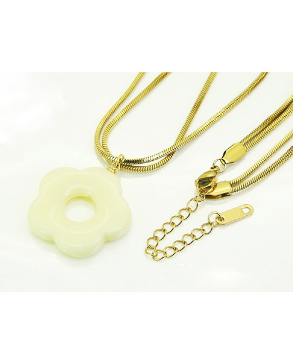 Dámsky oceľový náhrdelník s prívskom kvet-321620-20