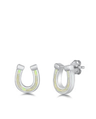 Strieborné náušnice podkova