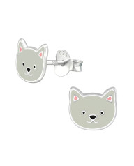 Strieborné náušnice mačka 