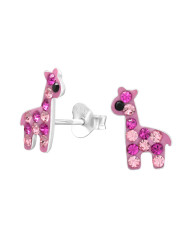 Strieborné náušnice žirafa