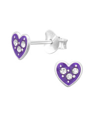 Strieborné náušnice srdce