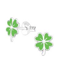 Strieborné náušnice štvorlístok 