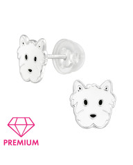 Strieborné náušnice psík