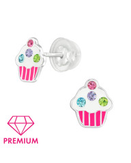 Strieborné náušnice muffin