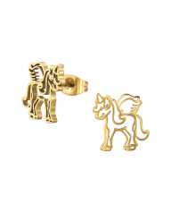 Oceľové náušnice jednorožec