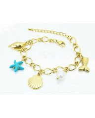 Dámsky oceľový náramok s príveskami 