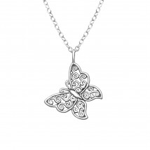 Strieborný náhrdelník motýlik-211753-02