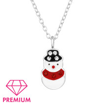 Strieborný náhrdelník Vianoce snehuliak-294847-018