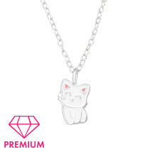 Detský strieborný náhrdelník mačka-294714-014