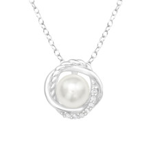 Strieborný náhrdelník s perlou-271787-01