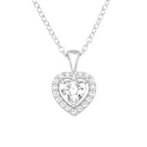 Strieborný náhrdelník srdce-271786-01
