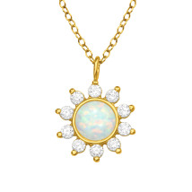 Strieborný pozlátený náhrdelník slnko-271803-01