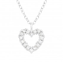Strieborný náhrdelník srdce-257619-03