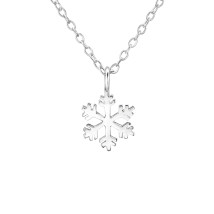 Strieborný náhrdelník Vianoce vločka-294839-017