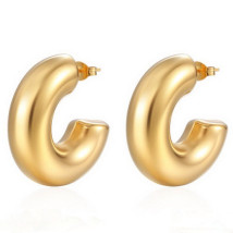 Výrazné oceľové náušnice polkruhy-299164-010