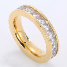 Dámsky oceľový prsteň s kryštálom-272650-01