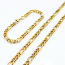 Pánska pozlátená oceľová súprava-272816-03